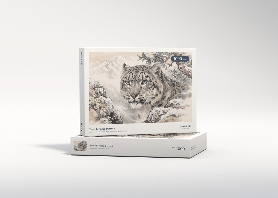 Snow Leopard Portrait jigsaw puzzle - gift box