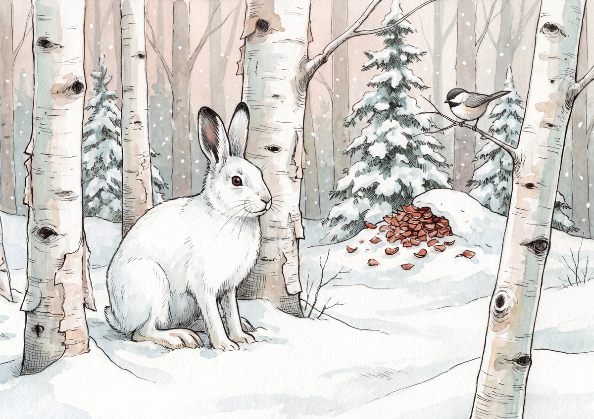 Snowshoe Hare in the Winter Birch jigsaw puzzle