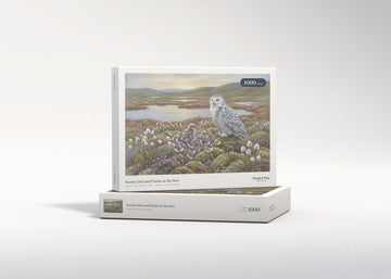 Snowy Owl and Chicks at the Nest jigsaw puzzle - gift box