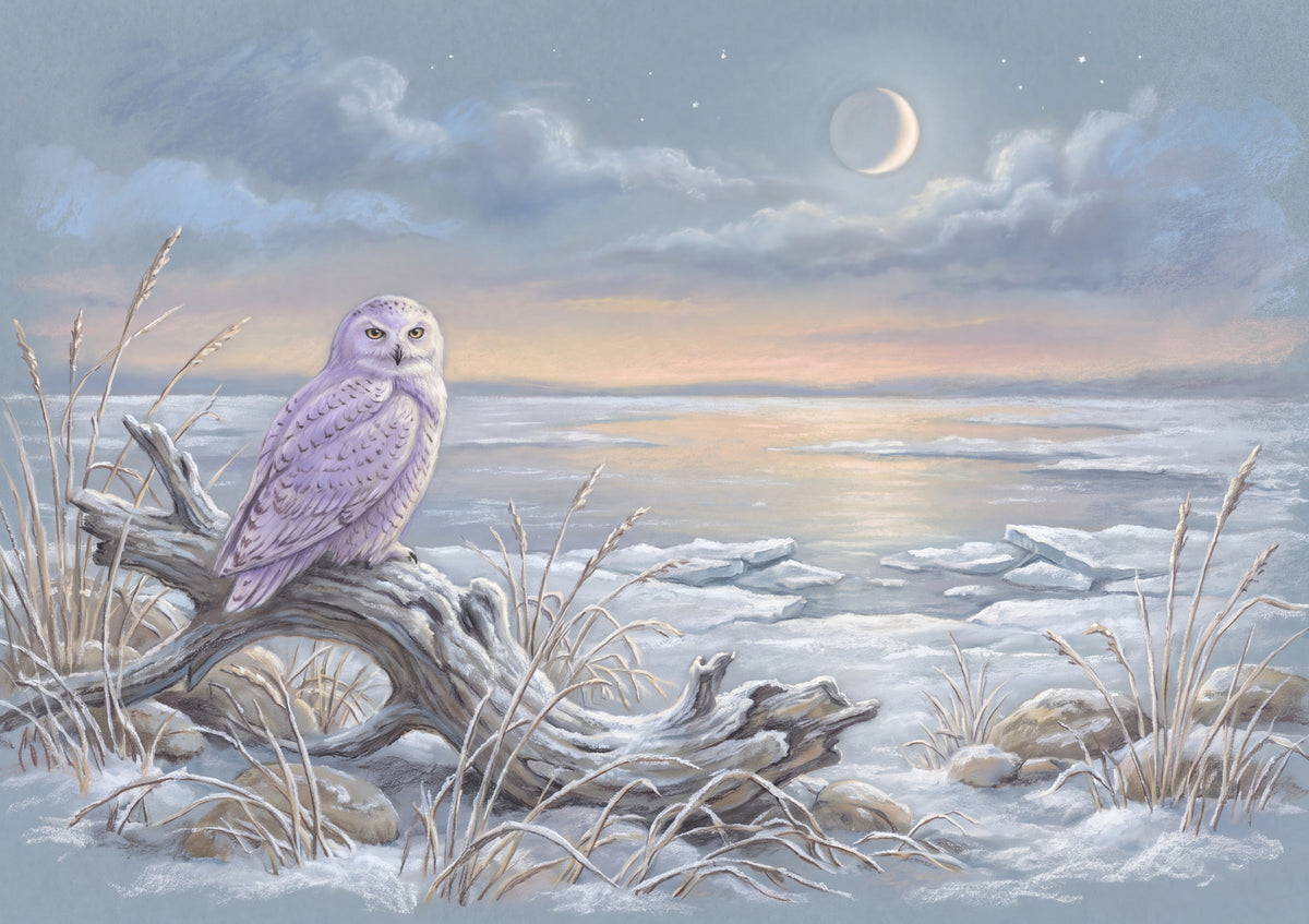 Snowy Owl at the Winter Dusk jigsaw puzzle
