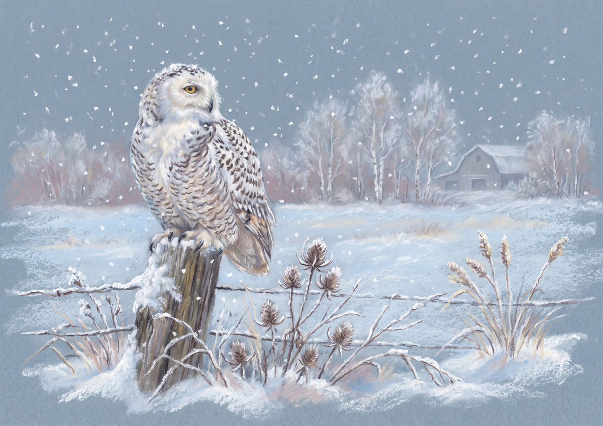 Snowy Owl in the Falling Snow jigsaw puzzle