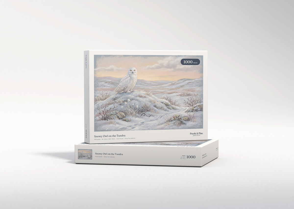 Snowy Owl on the Tundra jigsaw puzzle - gift box