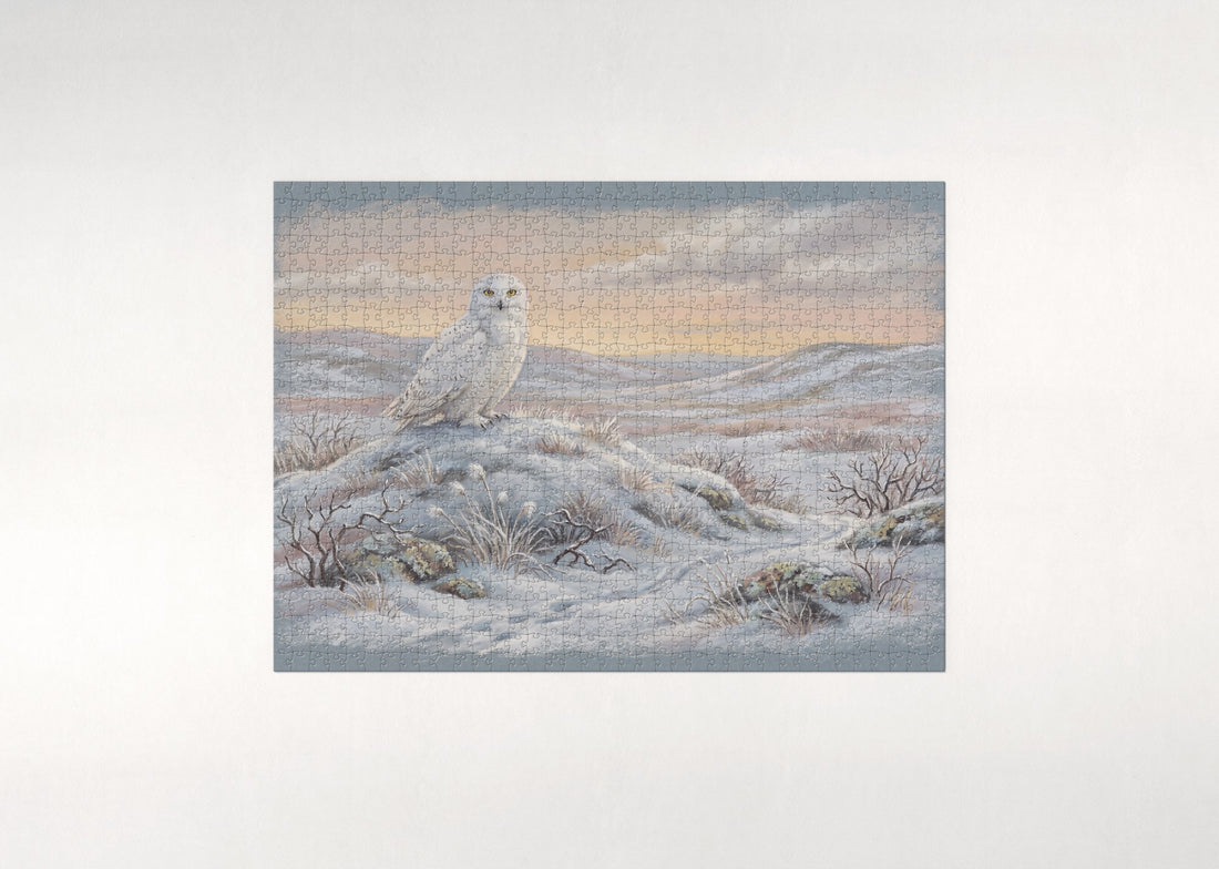 Snowy Owl on the Tundra jigsaw puzzle - gift box
