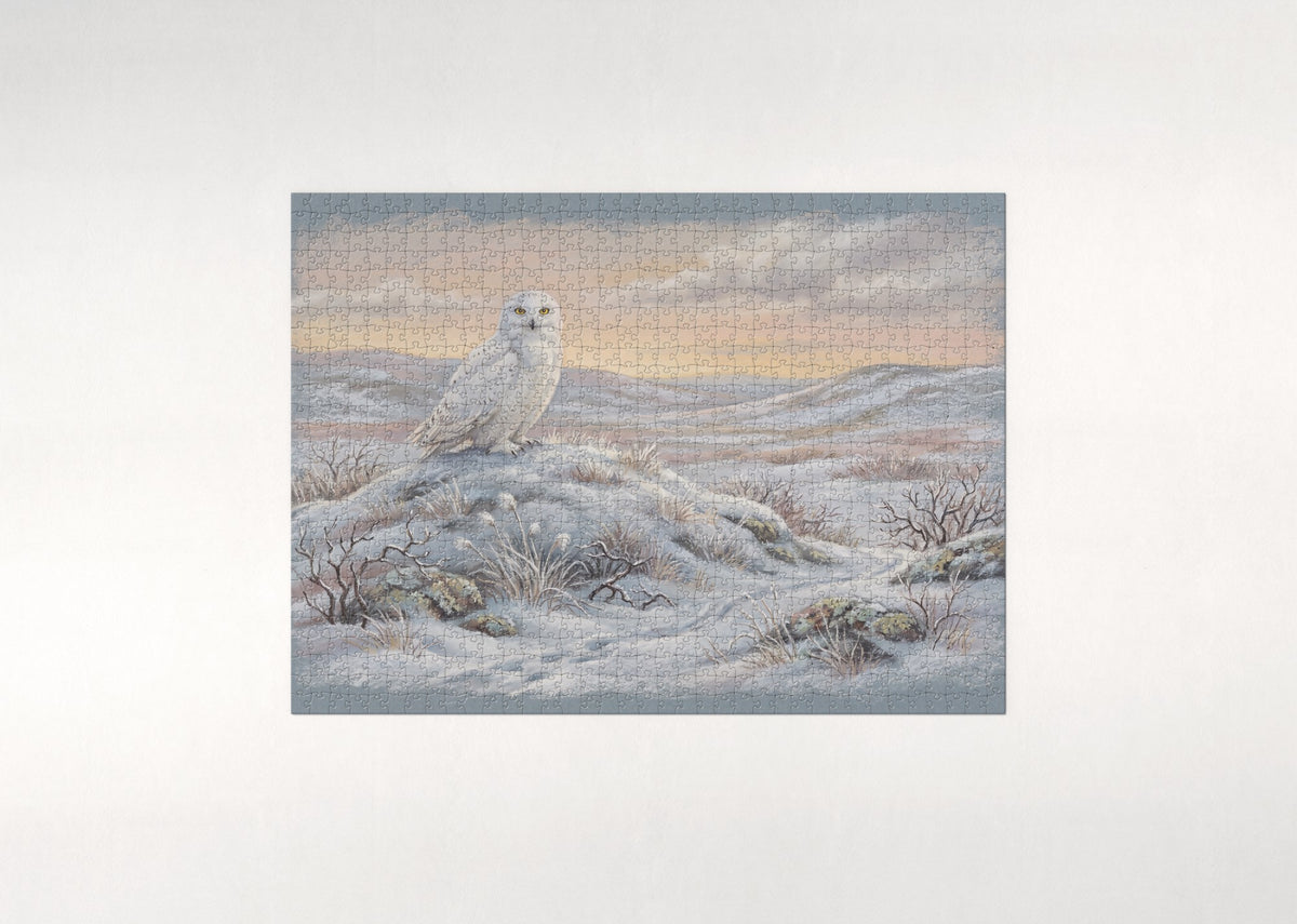 Snowy Owl on the Tundra jigsaw puzzle - flat puzzle