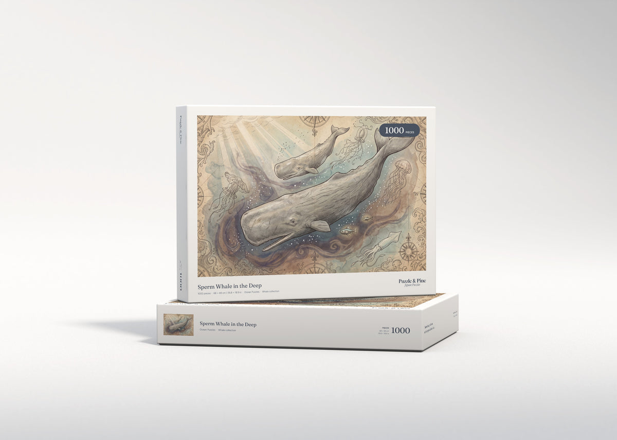 Sperm Whale in the Deep jigsaw puzzle - gift box