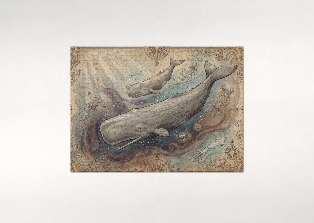 Sperm Whale in the Deep jigsaw puzzle - gift box