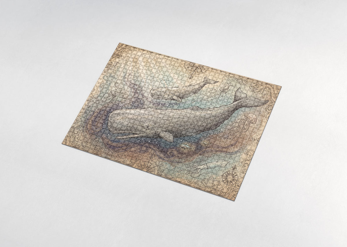 Sperm Whale in the Deep jigsaw puzzle - assembled puzzle