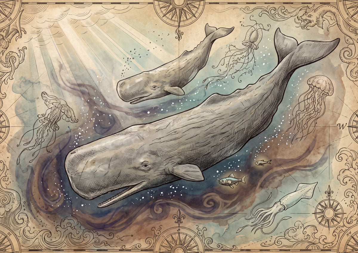 Sperm Whale in the Deep jigsaw puzzle