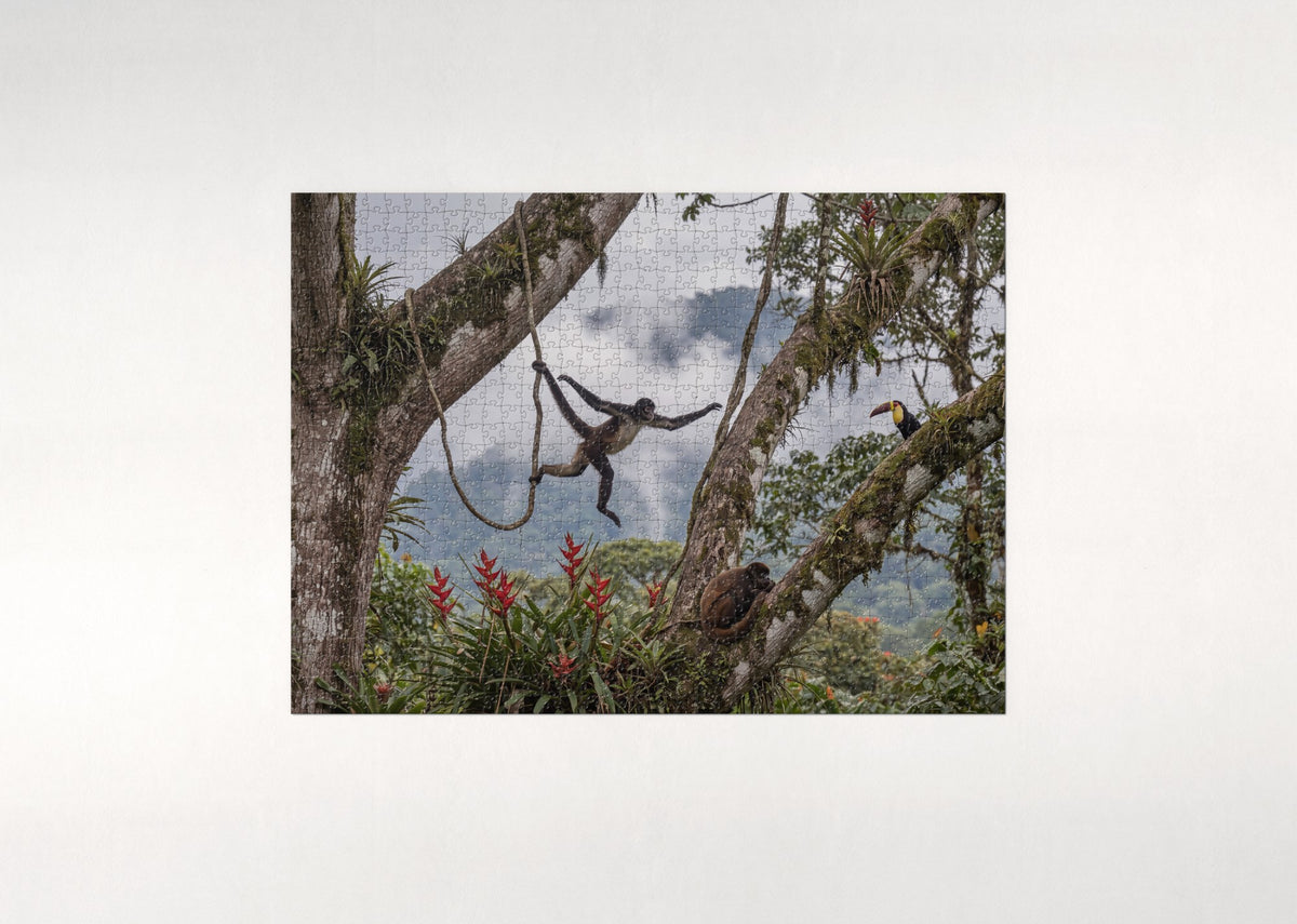 Spider Monkey Swinging Through the Trees jigsaw puzzle - flat puzzle