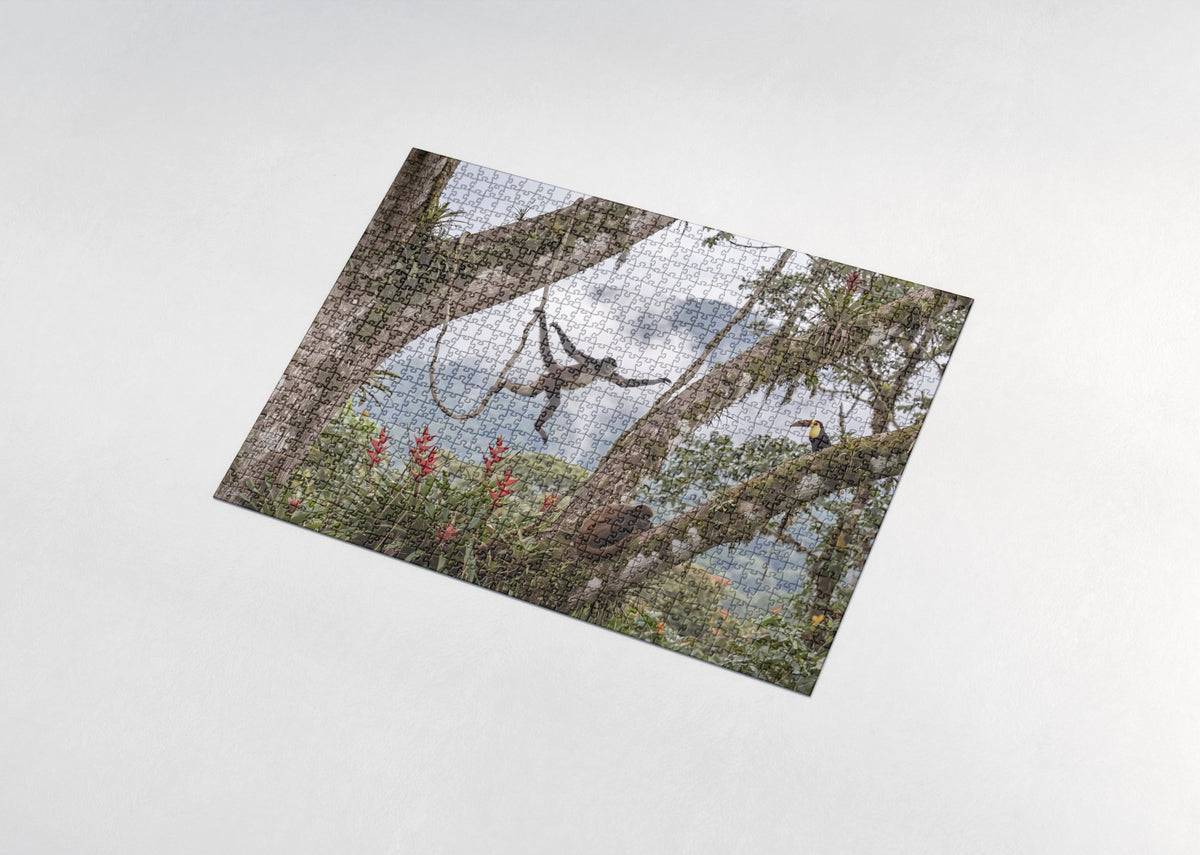 Spider Monkey Swinging Through the Trees jigsaw puzzle - assembled puzzle