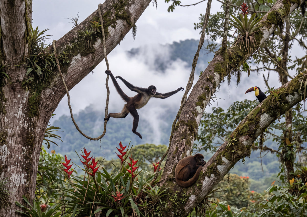 Spider Monkey Swinging Through the Trees jigsaw puzzle