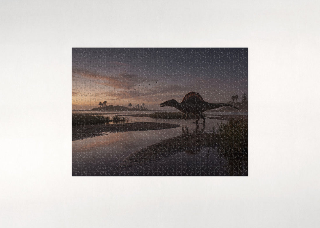 Spinosaurus at Dusk jigsaw puzzle - gift box