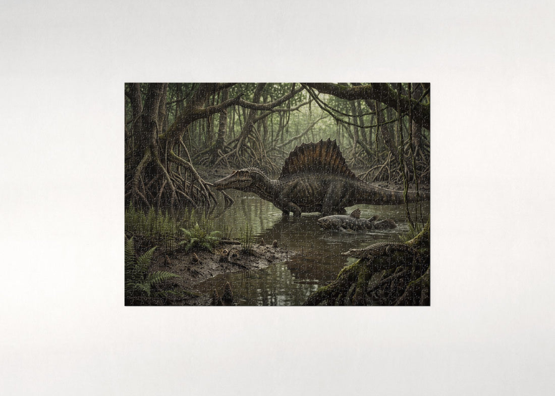 Spinosaurus in the Mangrove Swamp jigsaw puzzle - gift box