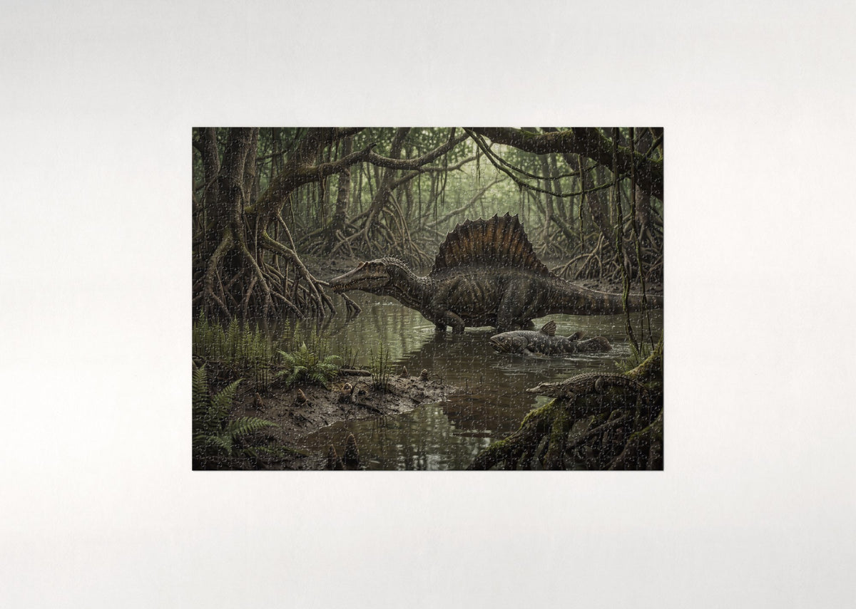 Spinosaurus in the Mangrove Swamp jigsaw puzzle - flat puzzle