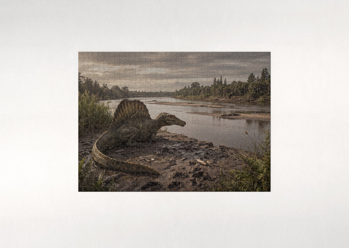 Spinosaurus on the Riverbank jigsaw puzzle - flat puzzle