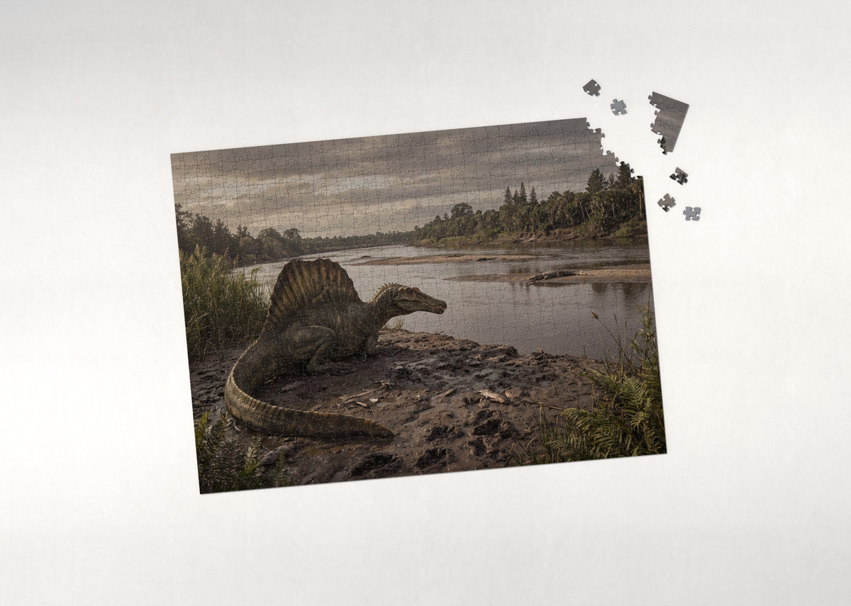 Spinosaurus on the Riverbank jigsaw puzzle - puzzle with loose pieces