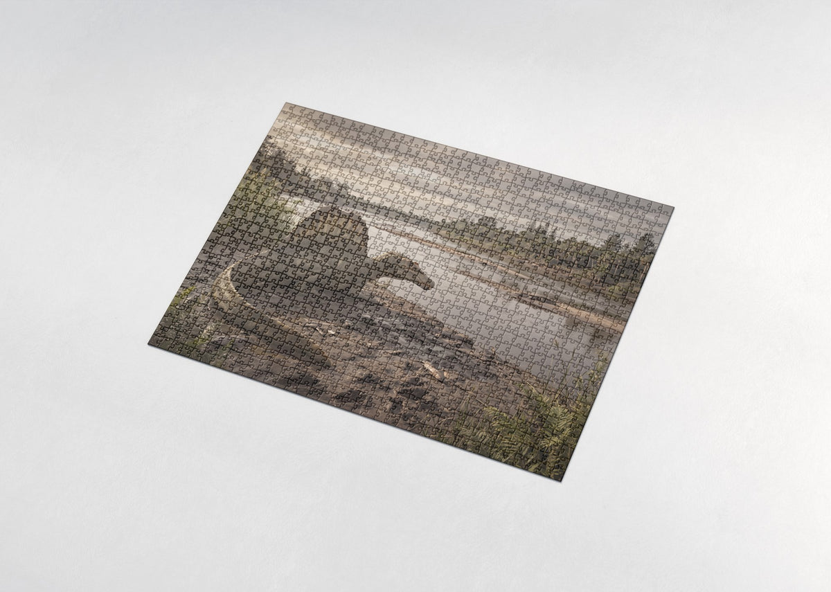 Spinosaurus on the Riverbank jigsaw puzzle - assembled puzzle