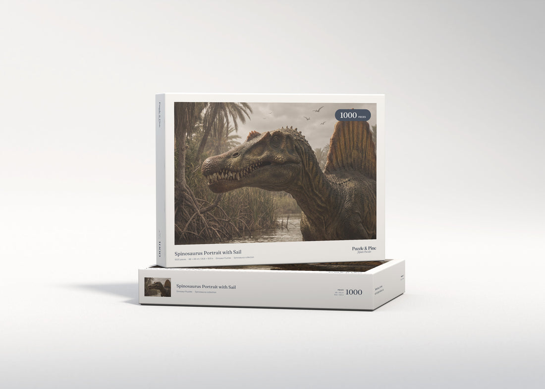 Spinosaurus Portrait with Sail jigsaw puzzle - gift box