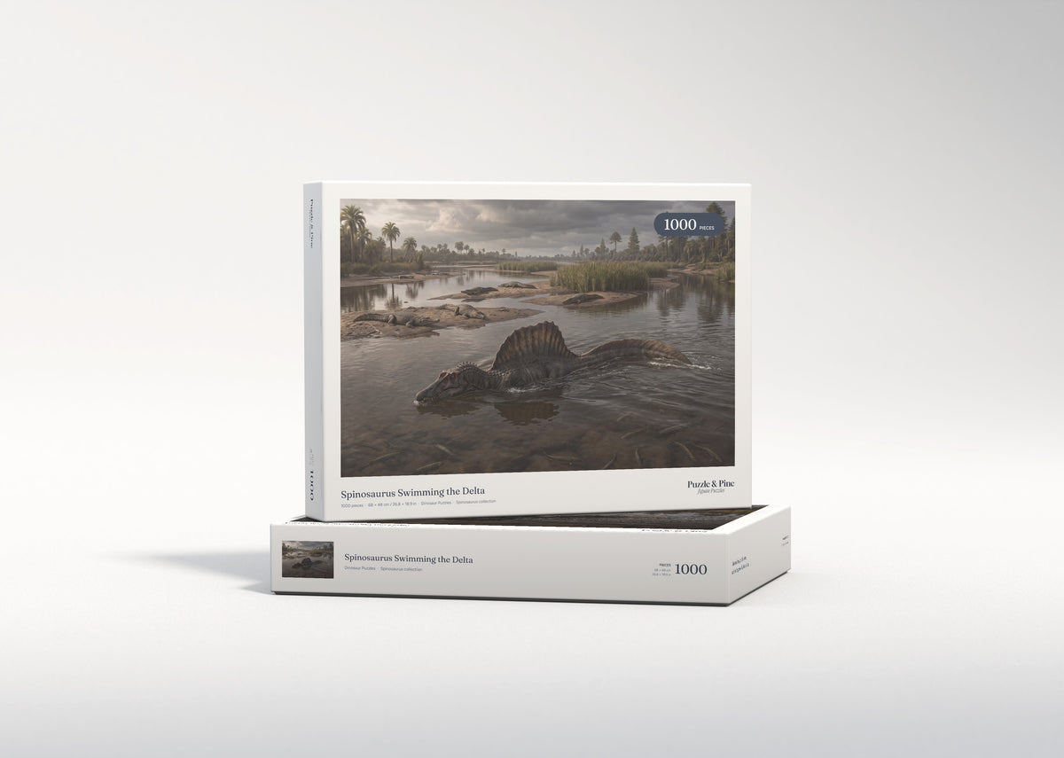 Spinosaurus Swimming the Delta jigsaw puzzle - gift box