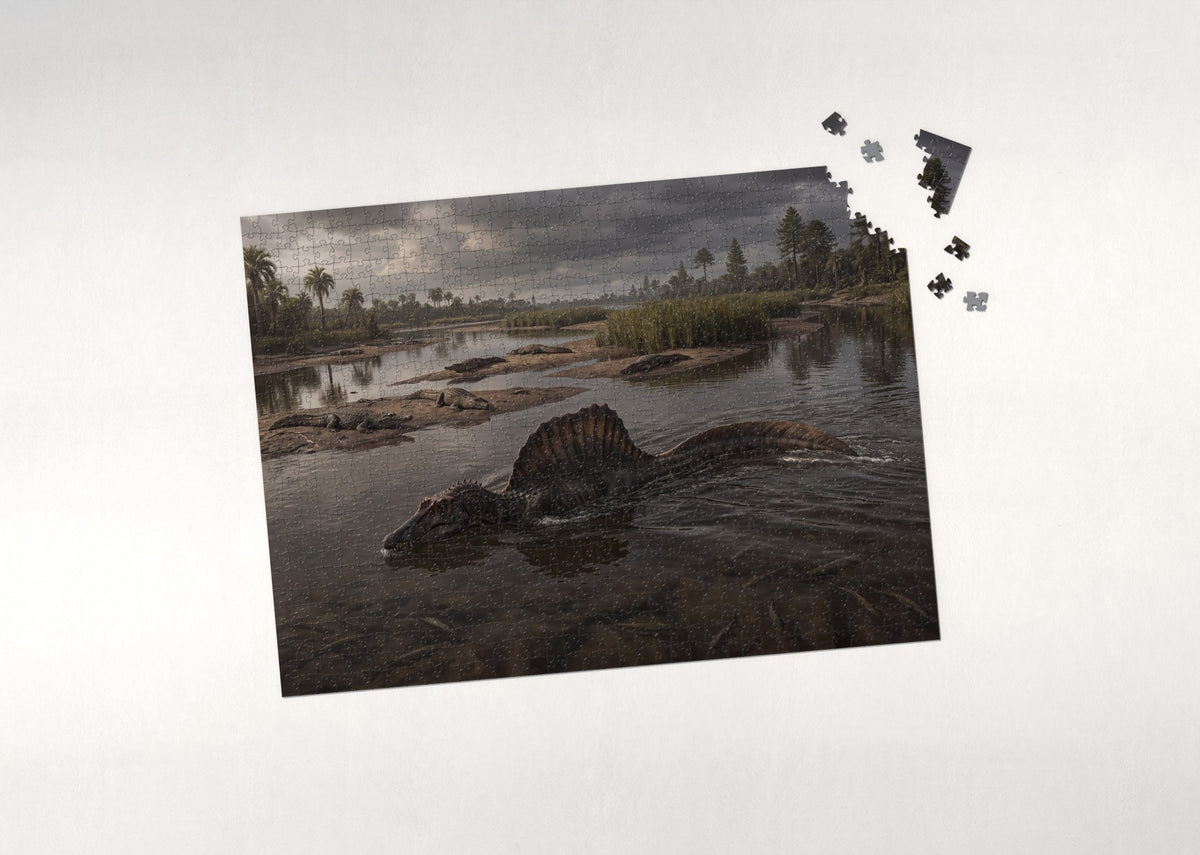 Spinosaurus Swimming the Delta jigsaw puzzle - puzzle with loose pieces