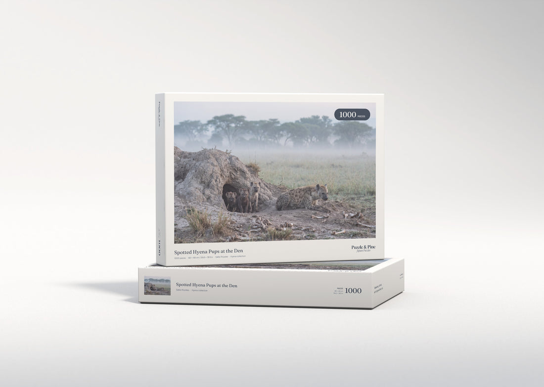 Spotted Hyena Pups at the Den jigsaw puzzle - gift box
