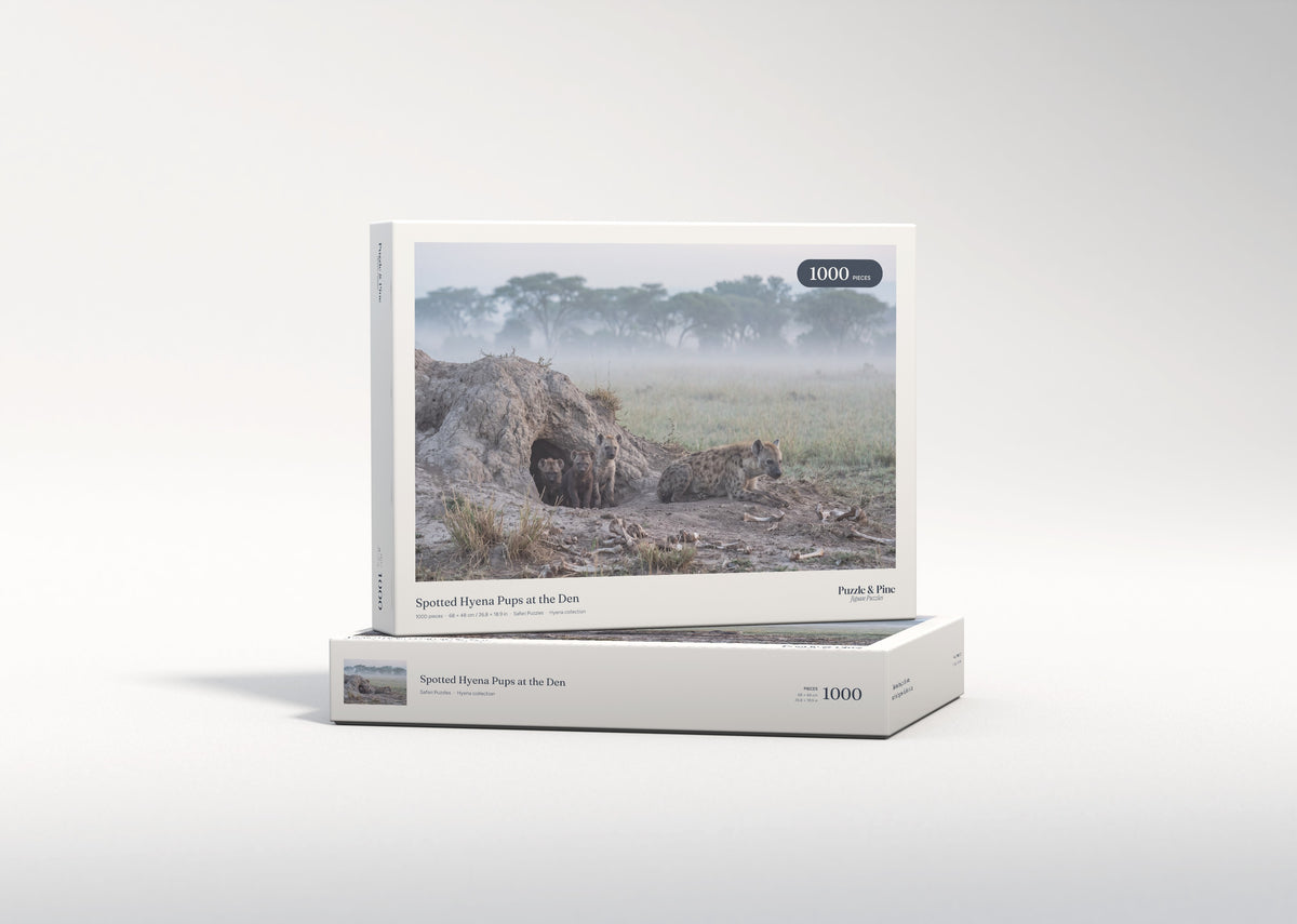 Spotted Hyena Pups at the Den jigsaw puzzle - gift box