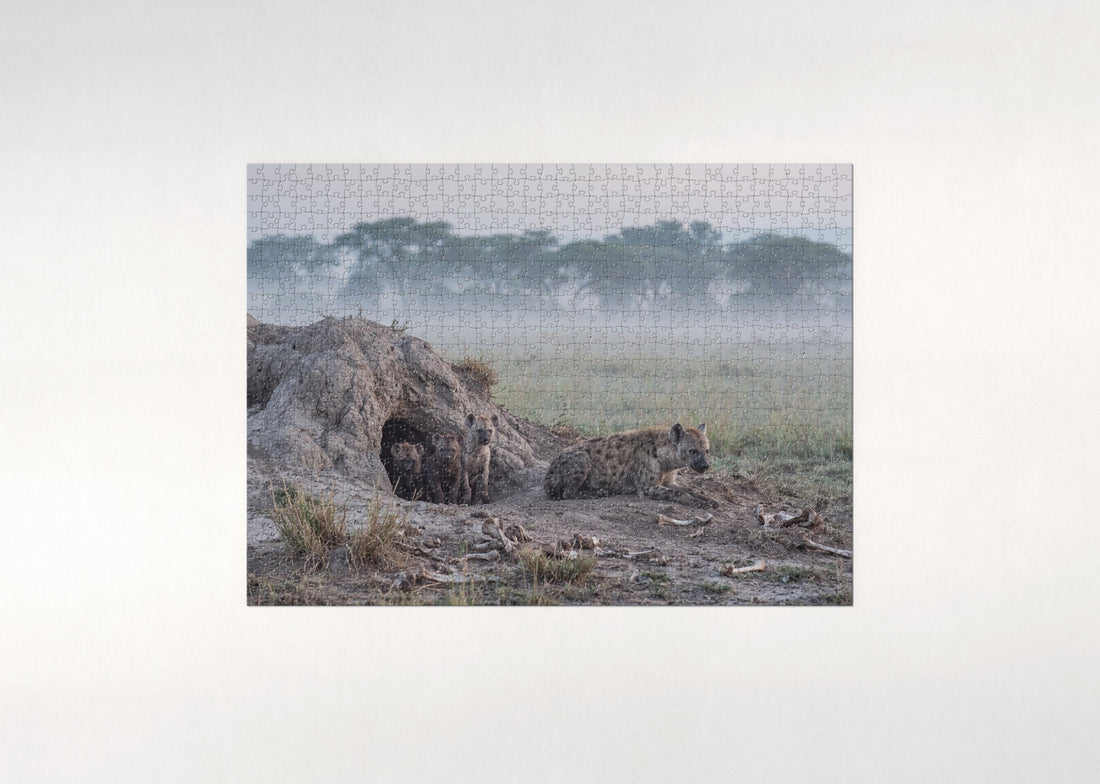 Spotted Hyena Pups at the Den jigsaw puzzle - gift box