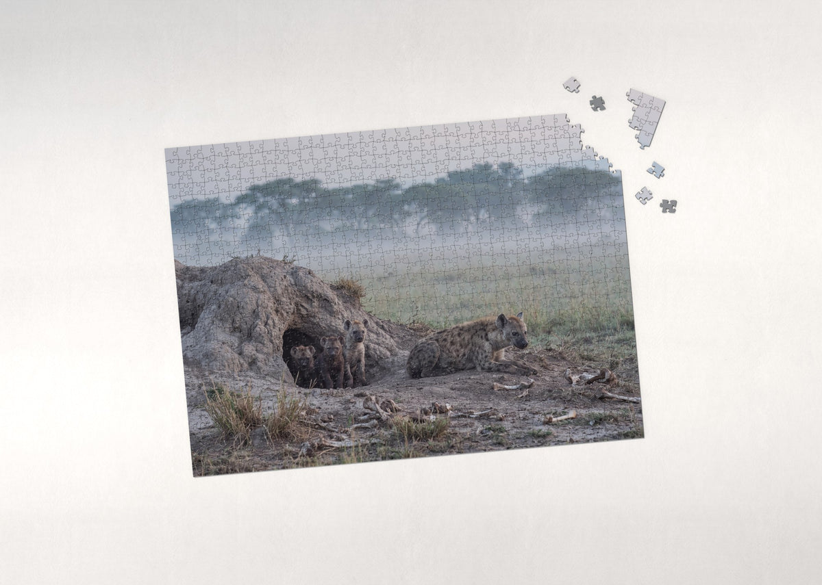 Spotted Hyena Pups at the Den jigsaw puzzle - puzzle with loose pieces