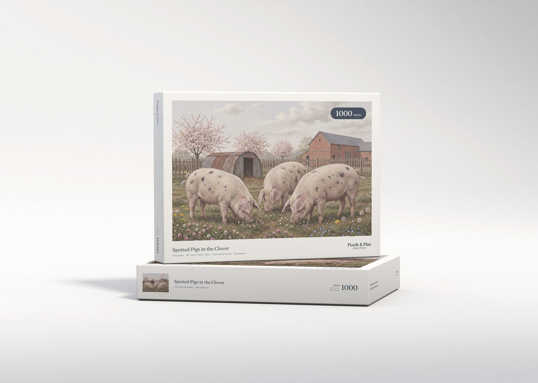 Spotted Pigs in the Clover jigsaw puzzle - gift box