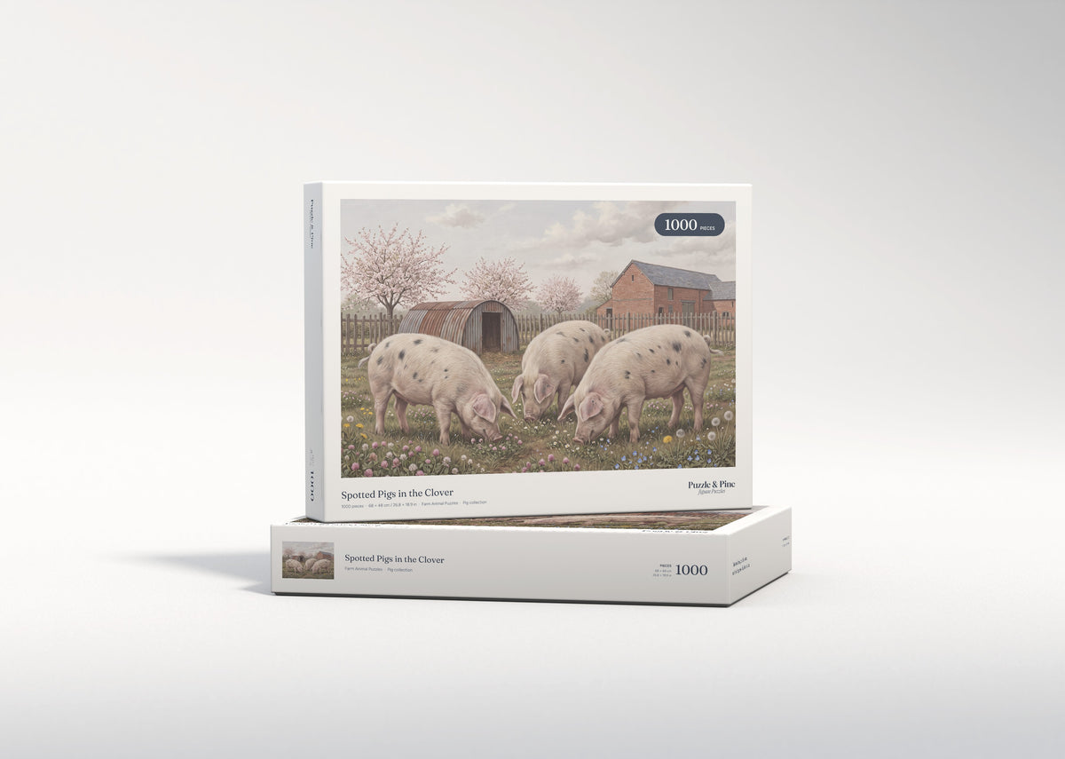 Spotted Pigs in the Clover jigsaw puzzle - gift box
