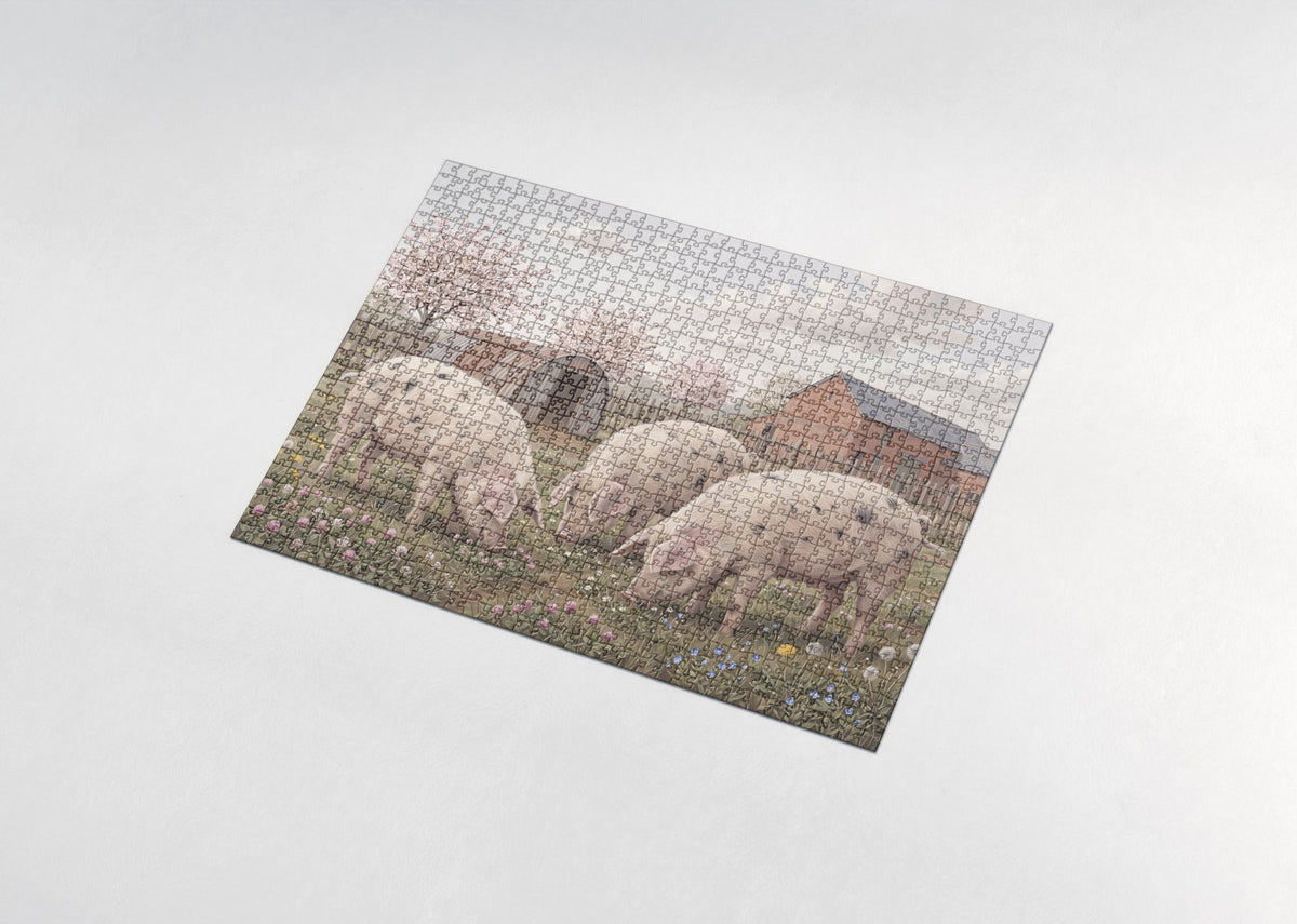Spotted Pigs in the Clover jigsaw puzzle - assembled puzzle