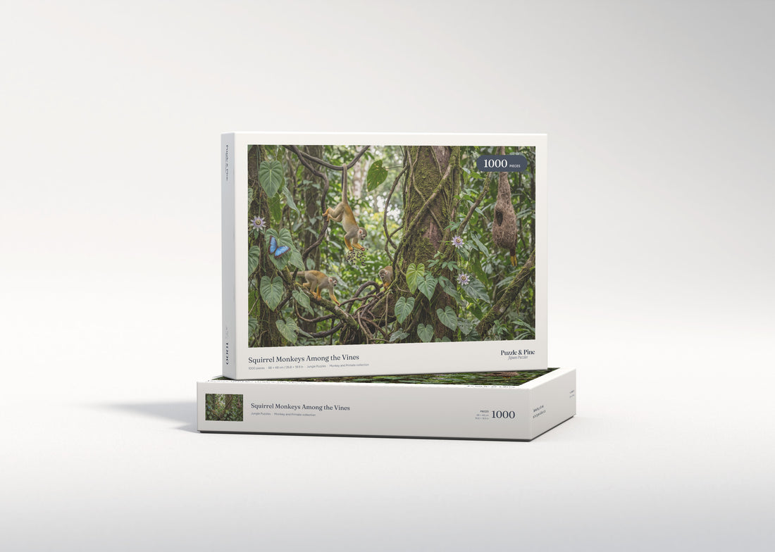 Squirrel Monkeys Among the Vines jigsaw puzzle - gift box
