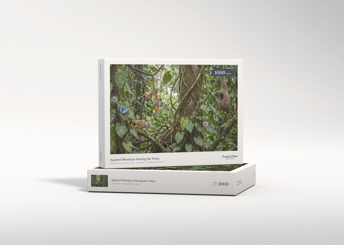 Squirrel Monkeys Among the Vines jigsaw puzzle - gift box