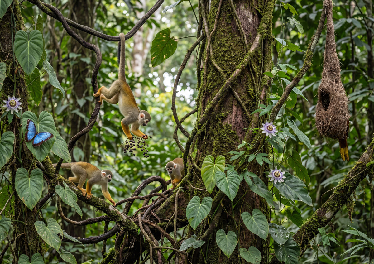 Squirrel Monkeys Among the Vines jigsaw puzzle