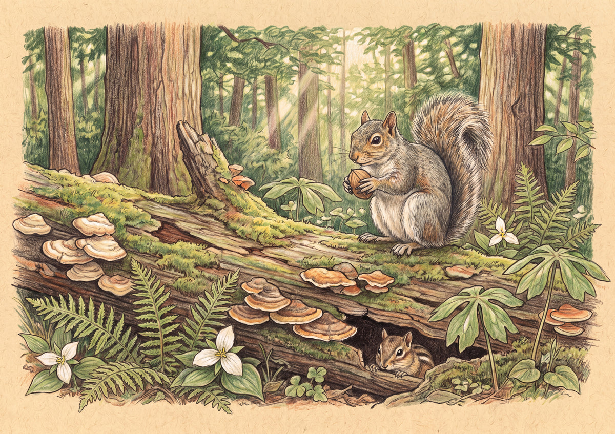 Squirrel on the Mossy Log jigsaw puzzle