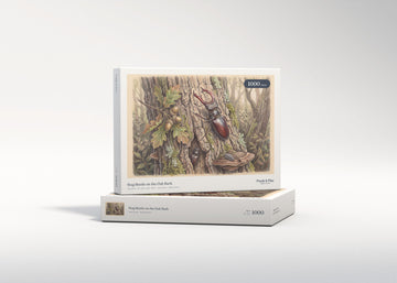 Stag Beetle on the Oak Bark jigsaw puzzle - gift box