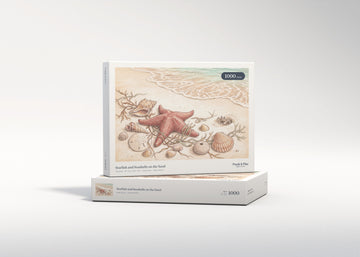 Starfish and Seashells on the Sand jigsaw puzzle - gift box