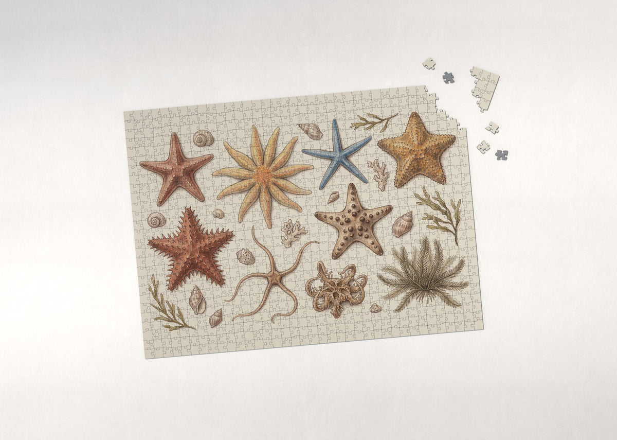 Starfish Collage Vintage Plate jigsaw puzzle - puzzle with loose pieces