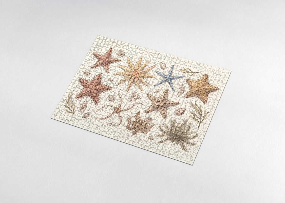 Starfish Collage Vintage Plate jigsaw puzzle - assembled puzzle