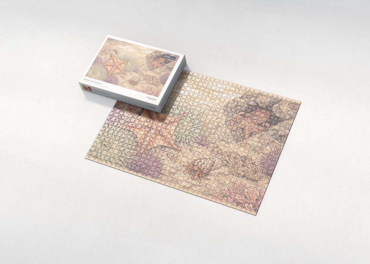 Starfish in the Tide Pool jigsaw puzzle - box and puzzle