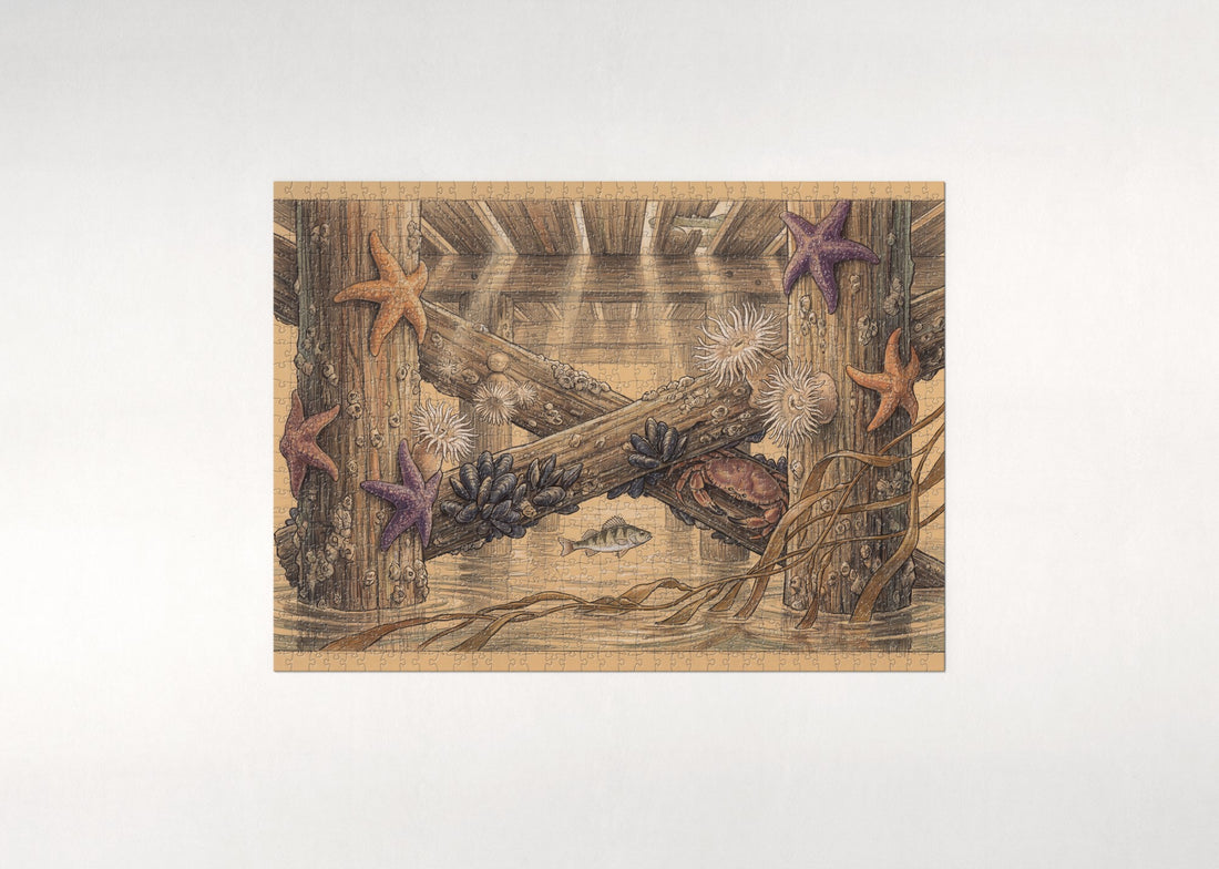 Starfish Under the Pier jigsaw puzzle - gift box