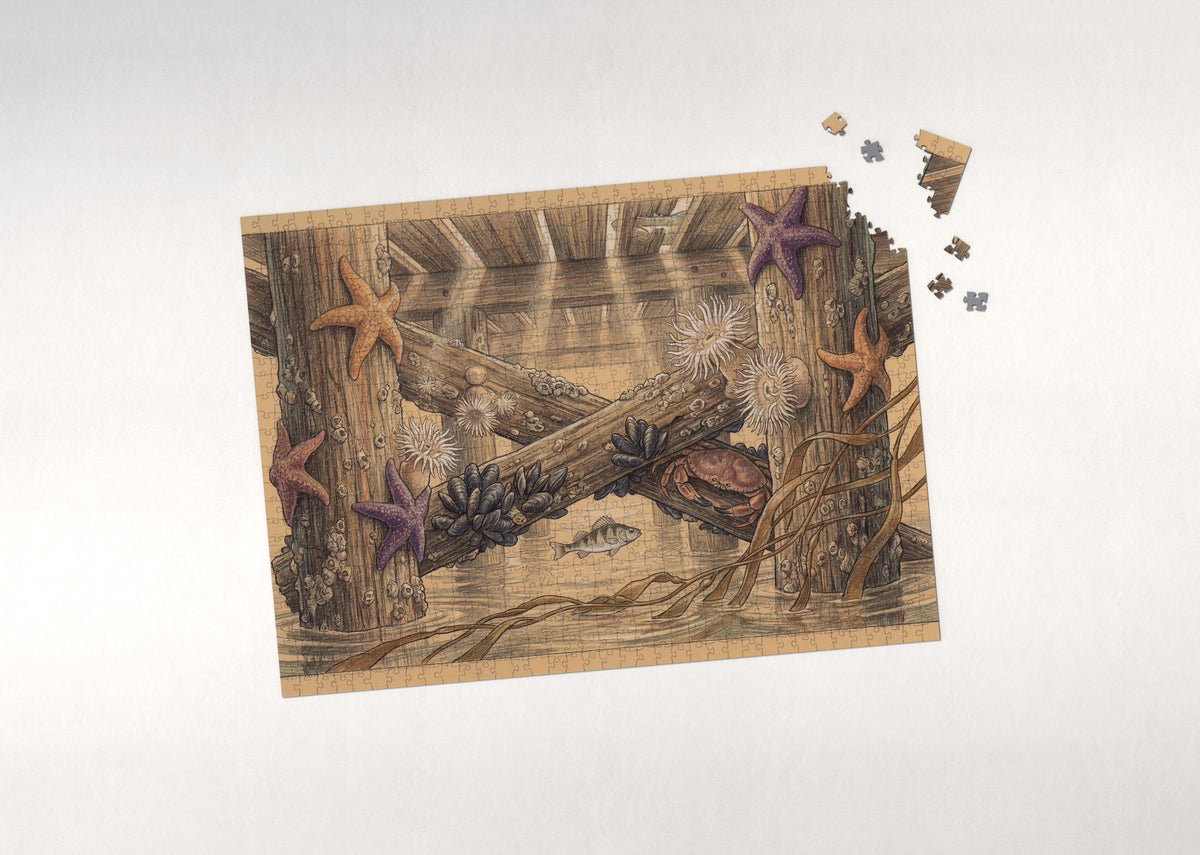 Starfish Under the Pier jigsaw puzzle - puzzle with loose pieces