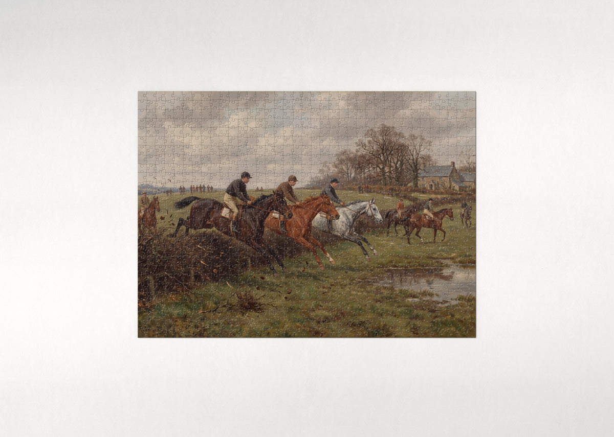 Steeplechase Over the Hedges jigsaw puzzle - flat puzzle