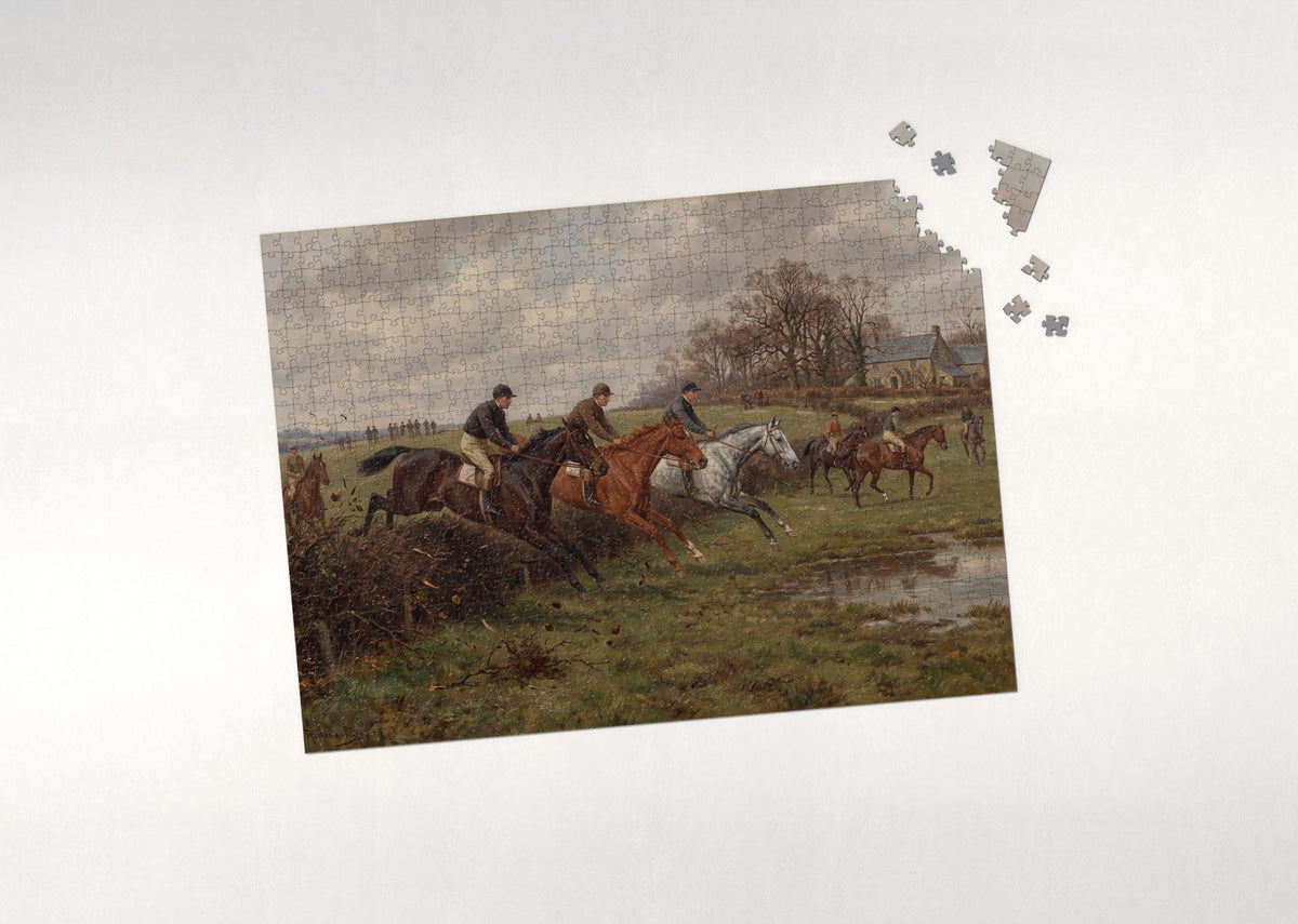 Steeplechase Over the Hedges jigsaw puzzle - puzzle with loose pieces
