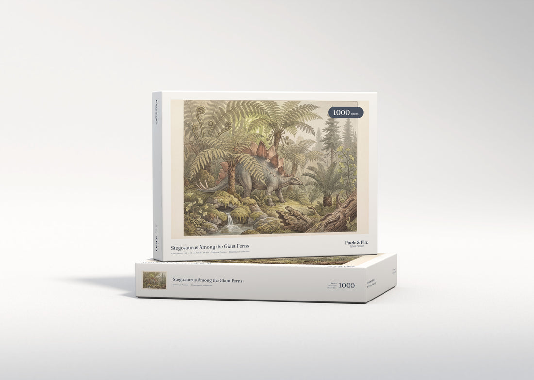 Stegosaurus Among the Giant Ferns jigsaw puzzle - gift box