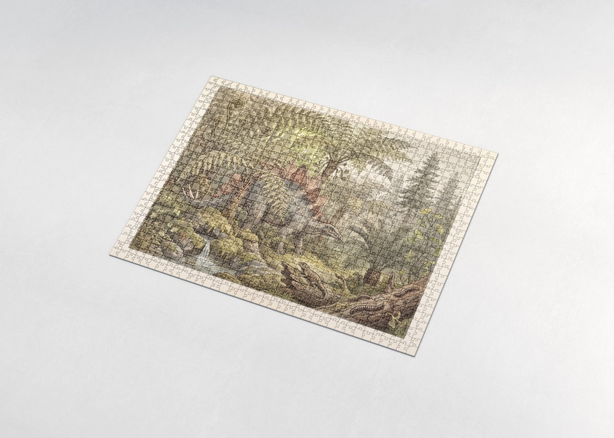 Stegosaurus Among the Giant Ferns jigsaw puzzle - assembled puzzle