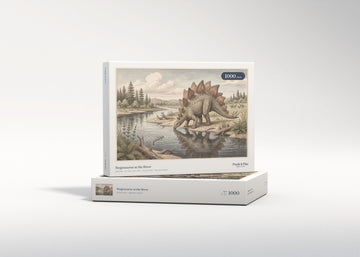 Stegosaurus at the River jigsaw puzzle - gift box