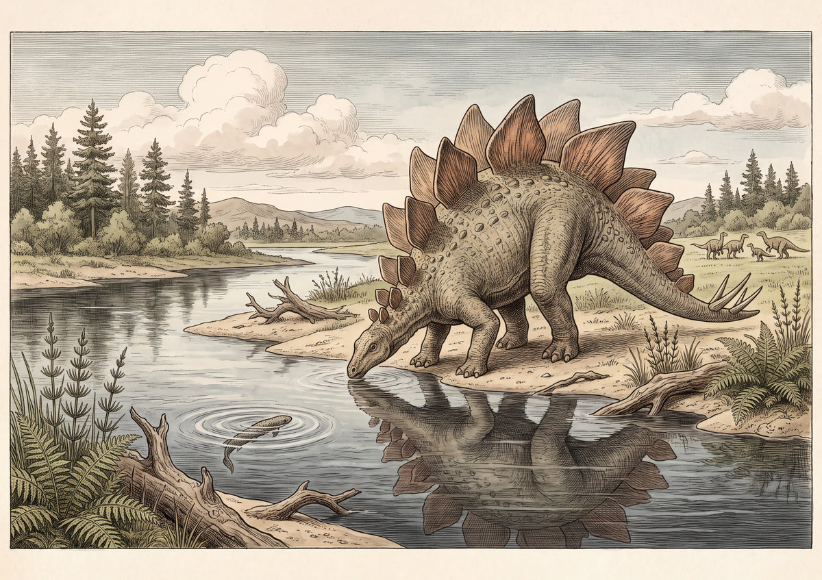 Stegosaurus at the River jigsaw puzzle