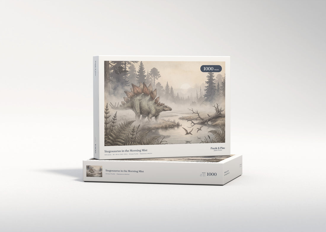 Stegosaurus in the Morning Mist jigsaw puzzle - gift box