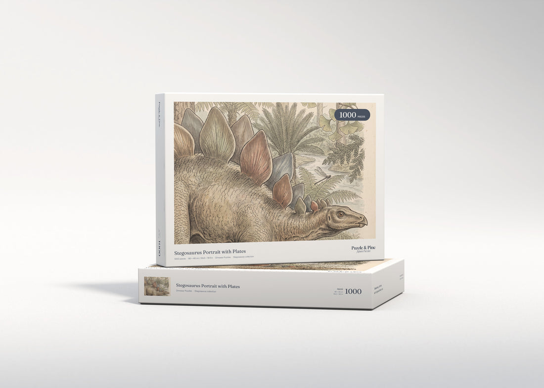 Stegosaurus Portrait with Plates jigsaw puzzle - gift box